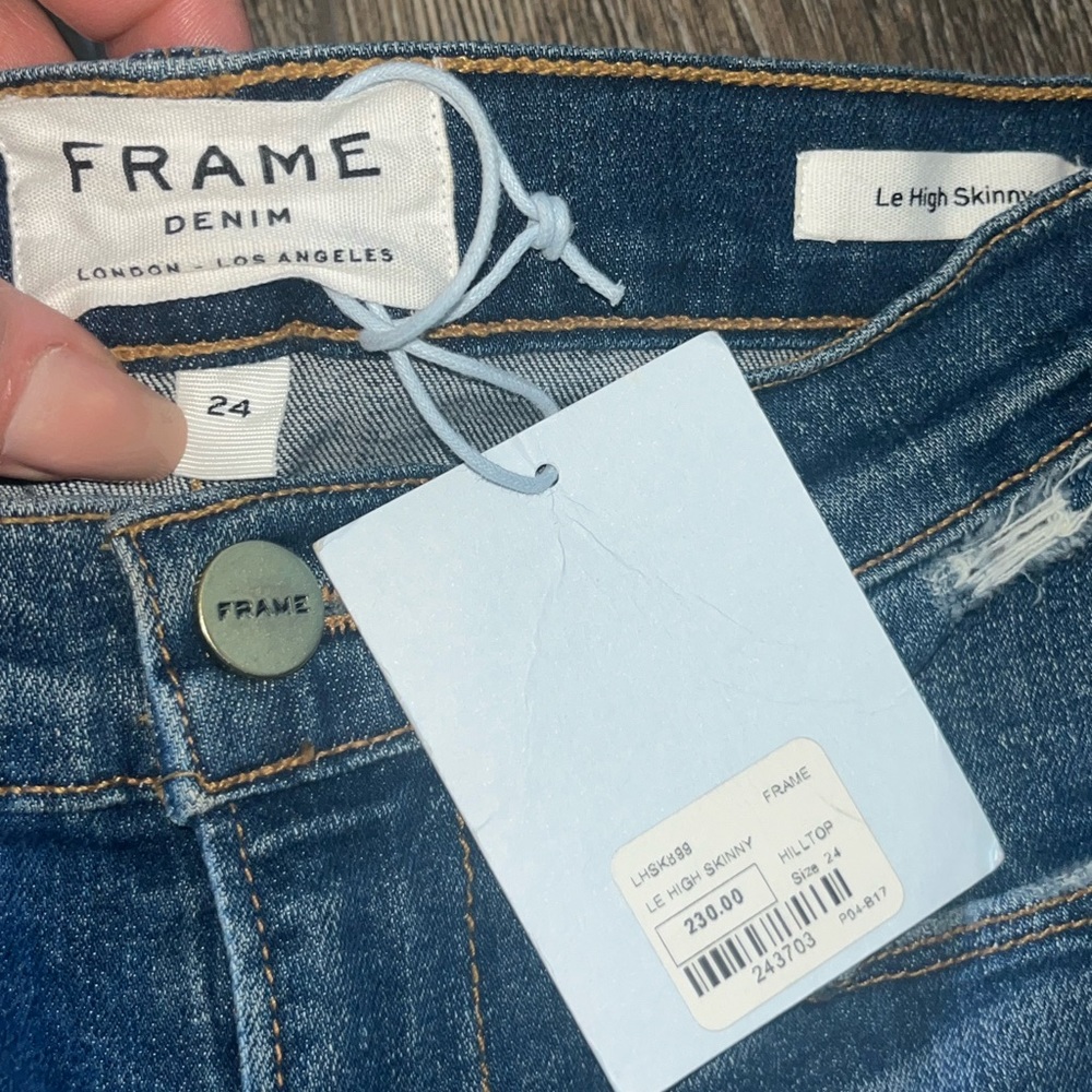 Brand New With Tags Still Attached LE High Skinny  Frame Hilltop Jeans Size 24